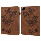 For Xiaomi Pad 6 Embossed Butterfly Pattern Leather Tablet Case(Brown) - 1