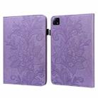 For Xiaomi Pad 6 Lace Flower Embossing Pattern Leather Tablet Case(Purple) - 1