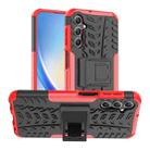For Samsung Galaxy A24 4G Tire Texture TPU + PC Phone Case with Holder(Red) - 1