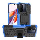 For Xiaomi Poco C55 Tire Texture TPU + PC Phone Case with Holder(Blue) - 1
