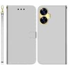 For Realme C55 Imitated Mirror Surface Leather Phone Case(Silver) - 1