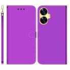 For Realme C55 Imitated Mirror Surface Leather Phone Case(Purple) - 1