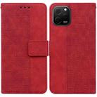For Huawei nova Y61 / Enjoy 50z Geometric Embossed Leather Phone Case(Red) - 1