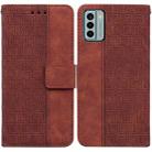 For Nokia G22 Geometric Embossed Leather Phone Case(Brown) - 1