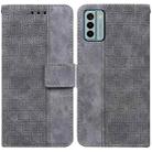 For Nokia G22 Geometric Embossed Leather Phone Case(Grey) - 1
