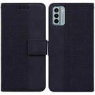 For Nokia G22 Geometric Embossed Leather Phone Case(Black) - 1
