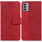 For Nokia G22 Geometric Embossed Leather Phone Case(Red) - 1