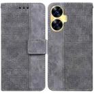 For Realme C55 Geometric Embossed Leather Phone Case(Grey) - 1
