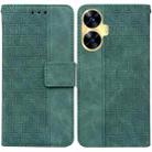 For Realme C55 Geometric Embossed Leather Phone Case(Green) - 1