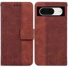 For Google Pixel 8 Geometric Embossed Leather Phone Case(Brown) - 1