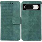 For Google Pixel 8 Geometric Embossed Leather Phone Case(Green) - 1