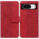 For Google Pixel 8 Geometric Embossed Leather Phone Case(Red) - 1