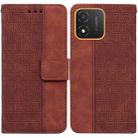 For Honor X5 Geometric Embossed Leather Phone Case(Brown) - 1