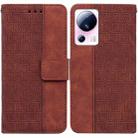 For Xiaomi 13 Lite / Civi 2 Geometric Embossed Leather Phone Case(Brown) - 1