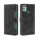 For Infinix Hot 11 Play Skin Feel Magnetic Buckle Leather Phone Case(Black) - 1