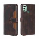 For Infinix Hot 11 Play Skin Feel Magnetic Buckle Leather Phone Case(Brown) - 1
