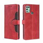 For Infinix Hot 11 Play Skin Feel Magnetic Buckle Leather Phone Case(Red) - 1