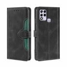 For Infinix Hot 11 Russia Skin Feel Magnetic Buckle Leather Phone Case(Black) - 1