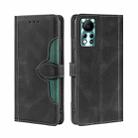 For Infinix Hot 11S NFC Skin Feel Magnetic Buckle Leather Phone Case(Black) - 1