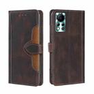 For Infinix Hot 11S NFC Skin Feel Magnetic Buckle Leather Phone Case(Brown) - 1