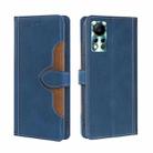 For Infinix Hot 11S NFC Skin Feel Magnetic Buckle Leather Phone Case(Blue) - 1