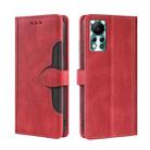 For Infinix Hot 11S NFC Skin Feel Magnetic Buckle Leather Phone Case(Red) - 1