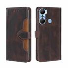 For Infinix Hot 12 Pro Skin Feel Magnetic Buckle Leather Phone Case(Brown) - 1