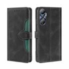 For Infinix Hot 20 4G Skin Feel Magnetic Buckle Leather Phone Case(Black) - 1