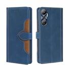 For Infinix Hot 20 4G Skin Feel Magnetic Buckle Leather Phone Case(Blue) - 1