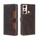 For Infinix Hot 20i Skin Feel Magnetic Buckle Leather Phone Case(Brown) - 1