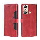 For Infinix Hot 20i Skin Feel Magnetic Buckle Leather Phone Case(Red) - 1