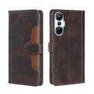 For Infinix Hot 20S Skin Feel Magnetic Buckle Leather Phone Case(Brown) - 1