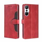 For Infinix Hot 20S Skin Feel Magnetic Buckle Leather Phone Case(Red) - 1