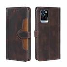 For Infinix Note 10 Pro Skin Feel Magnetic Buckle Leather Phone Case(Brown) - 1