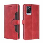 For Infinix Note 10 Pro Skin Feel Magnetic Buckle Leather Phone Case(Red) - 1