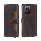 For Infinix Note 12 VIP Skin Feel Magnetic Buckle Leather Phone Case(Brown) - 1