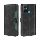 For Infinix Smart 6 Plus Skin Feel Magnetic Buckle Leather Phone Case(Black) - 1