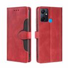 For Infinix Smart 6 Plus Skin Feel Magnetic Buckle Leather Phone Case(Red) - 1