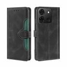 For Infinix Smart 7 Skin Feel Magnetic Buckle Leather Phone Case(Black) - 1