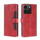 For Infinix Smart 7 Skin Feel Magnetic Buckle Leather Phone Case(Red) - 1