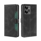 For Infinix Zero 20 Skin Feel Magnetic Buckle Leather Phone Case(Black) - 1