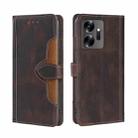 For Infinix Zero 20 Skin Feel Magnetic Buckle Leather Phone Case(Brown) - 1