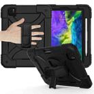 For iPad Pro 11 (2020) Shockproof  PC + Silicone Combination Tablet Case with Holder & Hand Strap & Shoulder strap(Black) - 1