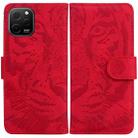 For Huawei nova Y61 / Enjoy 50z Tiger Embossing Pattern Flip Leather Phone Case(Red) - 1