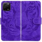 For Huawei nova Y61 / Enjoy 50z Tiger Embossing Pattern Flip Leather Phone Case(Purple) - 1