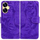 For Realme C55 Tiger Embossing Pattern Flip Leather Phone Case(Purple) - 1