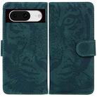 For Google Pixel 8 Tiger Embossing Pattern Flip Leather Phone Case(Green) - 1
