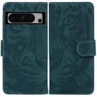 For Google Pixel 8 Pro Tiger Embossing Pattern Flip Leather Phone Case(Green) - 1