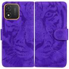 For Honor X5 Tiger Embossing Pattern Flip Leather Phone Case(Purple) - 1