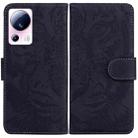 For Xiaomi 13 Lite / Civi 2 Tiger Embossing Pattern Flip Leather Phone Case(Black) - 1